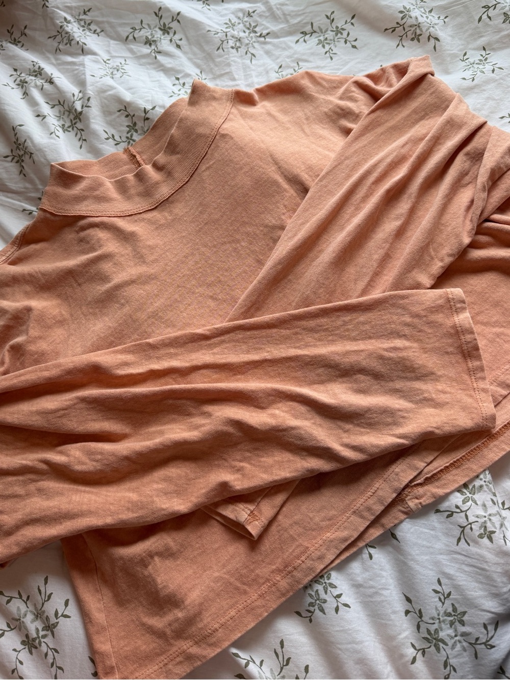 Free People We The Free Rust Orange Cropped Mock Neck Top XS